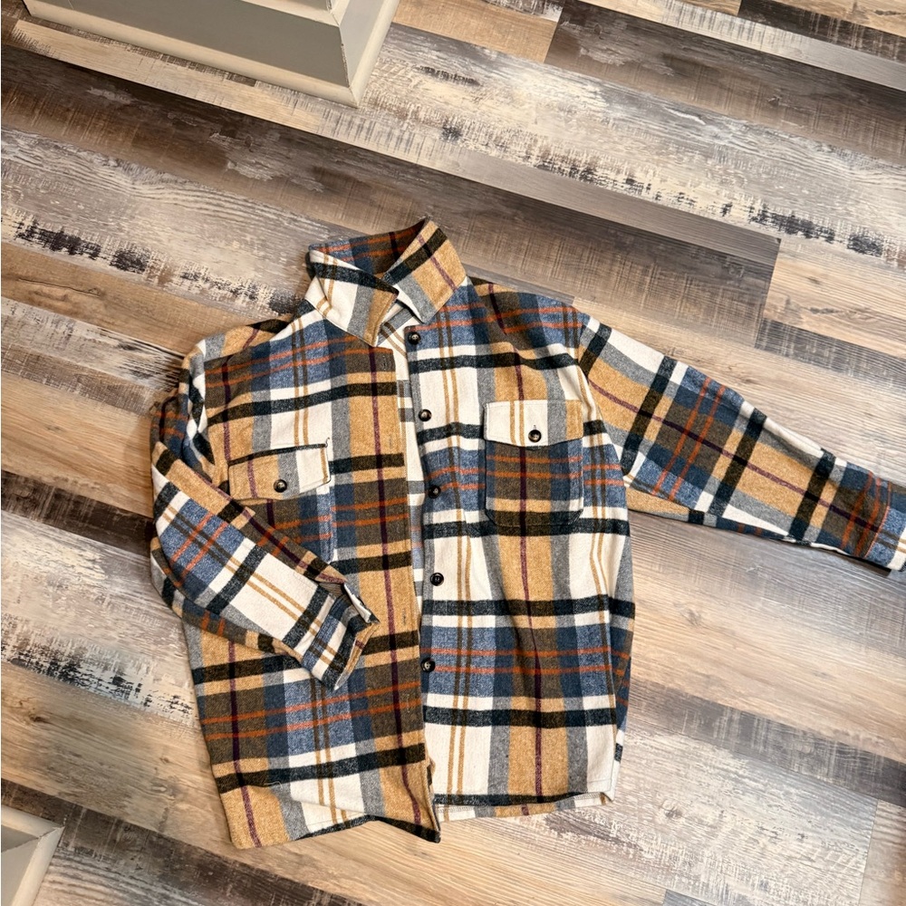 Plaid Button-Up Shacket Jacket - image 1